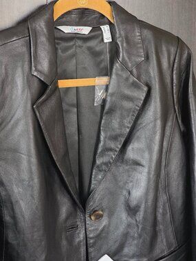 d&co Denim & Company 100% Leather Jacket Size M